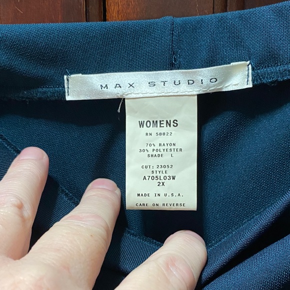 Max Studio vintage plus size 2X teal wide leg Women's Pants - Picture 2 of 15